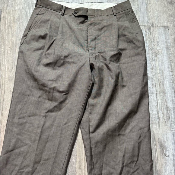 Stafford Brown Dress Pants with Straight Leg Design - Picture 6 of 6